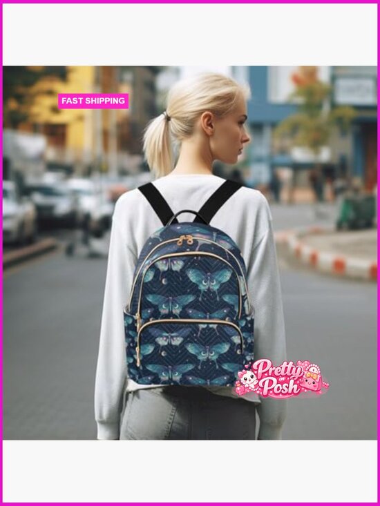 Dreamy Butterfly Moon Mini Backpack Purse Lightweight Travel Shoulder Bag main image 4